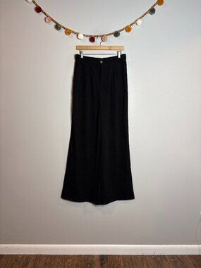 Aaron + Amber black wide leg trouser pants